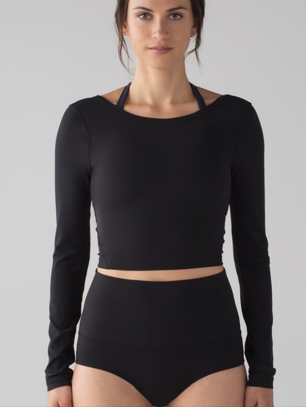 Lululemon Black Align Crop Long Sleeve Dance Top, Crop Top. Size Women's Small